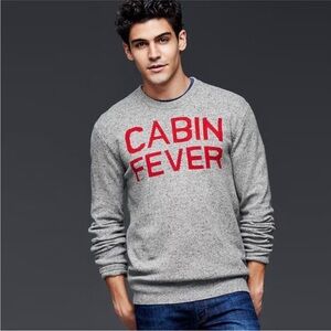 Gap Men's Gray Lambswool Blend Cabin Fever Sweater Size M